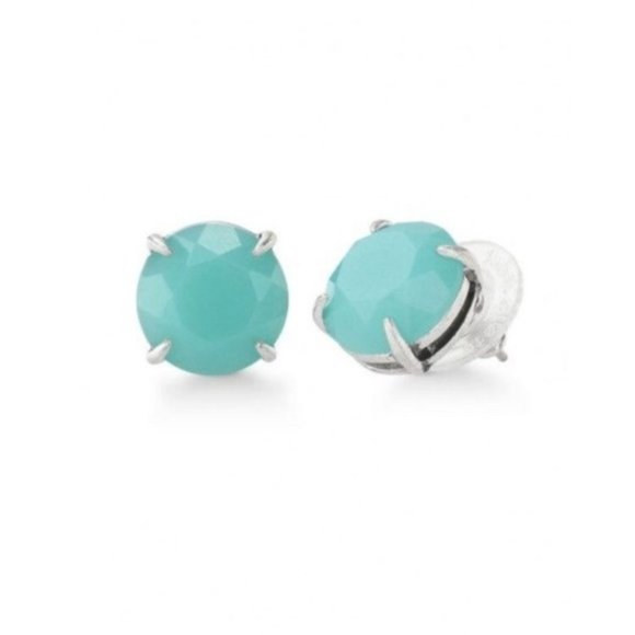 :: Stella & Dot🧞‍♂️Aqua+Silver Janice Studs - Picture 2 of 3